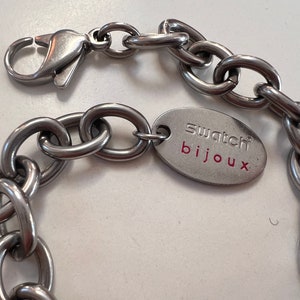 Vintage Swatch Bijoux 'All For Me' Stainless Steel Bracelet with Heart Charm image 9