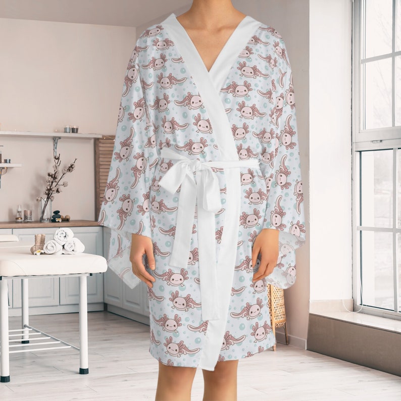 Shimpan Robe Long Sleeve Personalized Axolotl Kimono Robe - Etsy