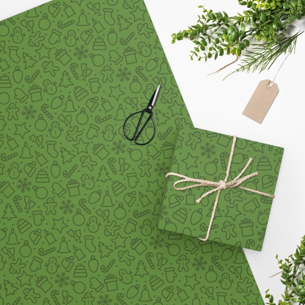 Green Winter Wrapping Paper