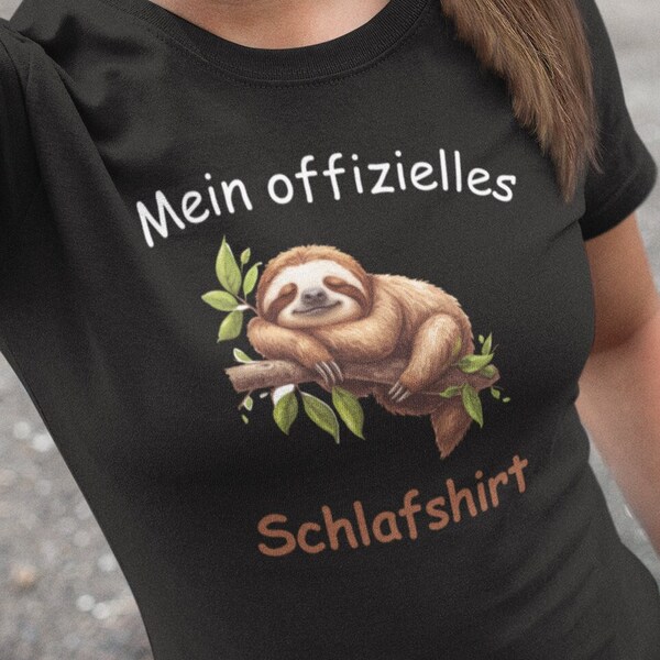 Offizielles Schlafshirt mit Faultier-Motiv, Ein lustiges Geschenk für alle, die gerne gemütlich schlummern