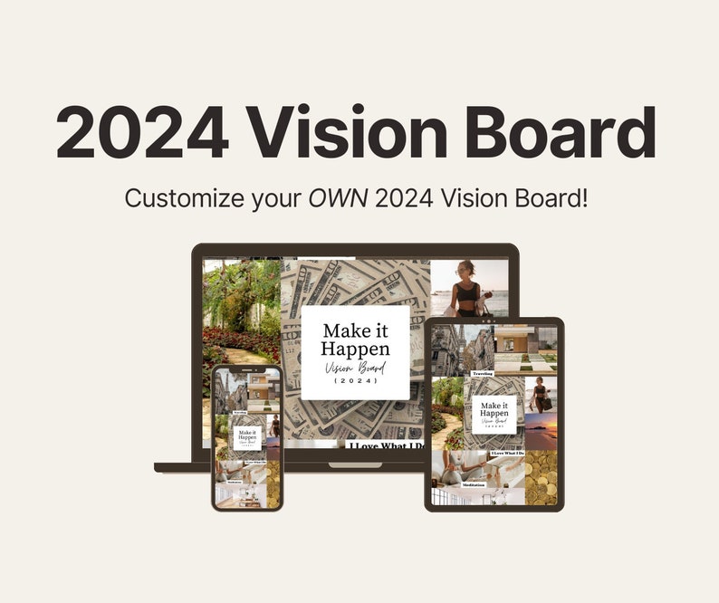 Make It Happen 2024 Vision Board Etsy