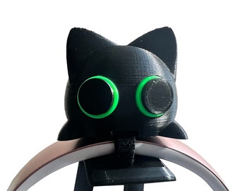 Cute Black Cat Headphone Attachment | Kawaii | Cute Office Decor | Gaming Accessories