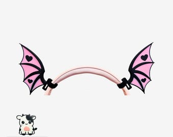 Bat Heart Wing Headphones Attachment | Gothic | Cute Office Decor | Gaming Accessories
