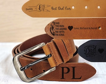Personalized Leather Belt for Fathers Day Gift for Dad Gift for Father Present for Daddy Dad Fist Walking Dad Handmade Custom Engraved Belt