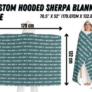 Personalized Name Hooded Sherpa Blanket: Custom Cozy Wearable Blanket image 9