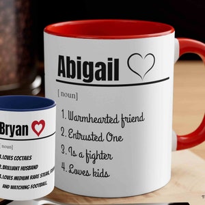 Custom Name Definition Mug Funny Coffee Mug Gift Ideas Personalized Gifts Friend Mum Dad Wife Husband Gift for Birthday Valentine&#39;s day Gift