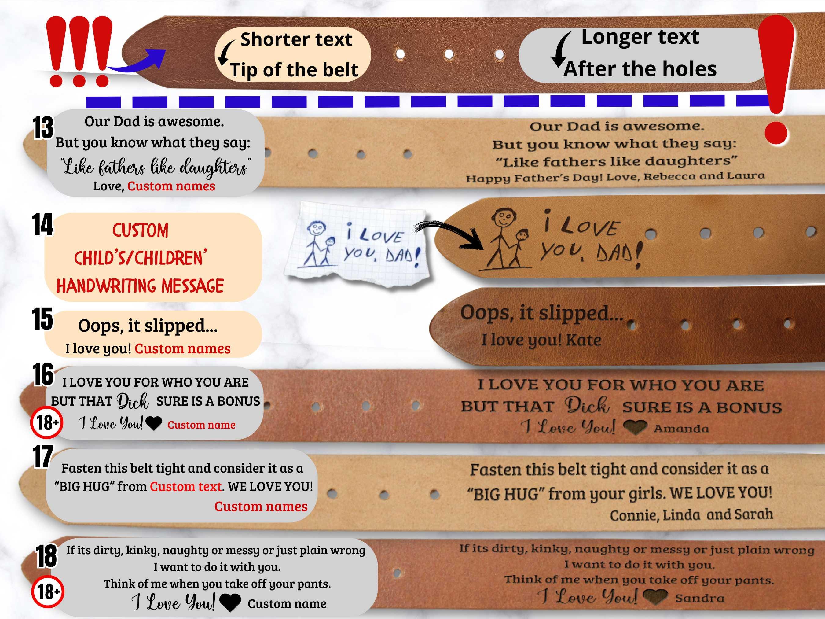 Personalized Leather Belt - Secret Message Gift For Him