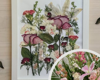 Custom Framed Bridal Bouquet Preservation | Pressed Wedding Flowers