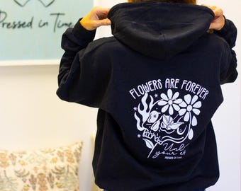 Flowers Are Forever Unlike Your Ex - Unisex black hoodie
