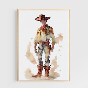 Toy Story Character Woody Poster, watercolor print, download, kidsroom, wallart, digital poster