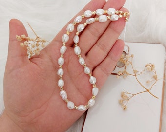 Freshwater Pearl Phone Charm Strap, Pearl Chain
