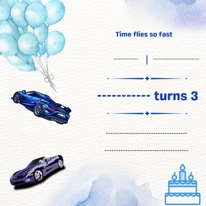 Digital Invitation Cars, Birthday