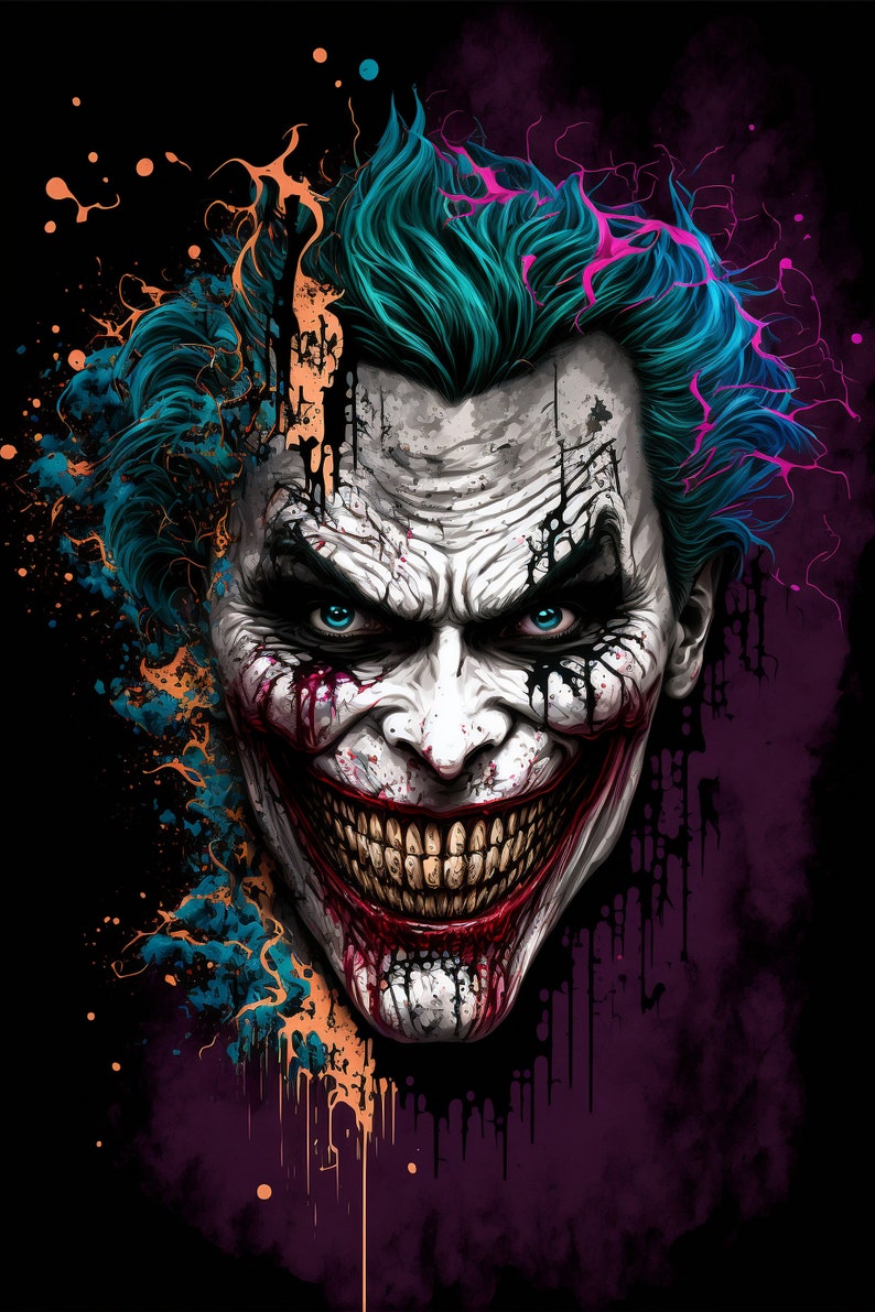Joker Canvas Art Etsy