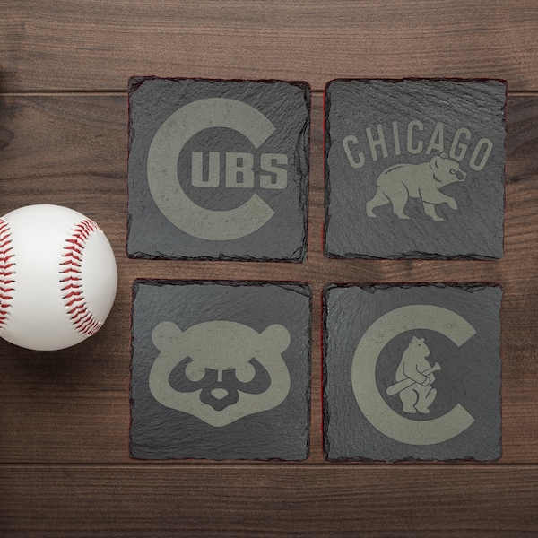 Chicago Cubs Slate Coasters.