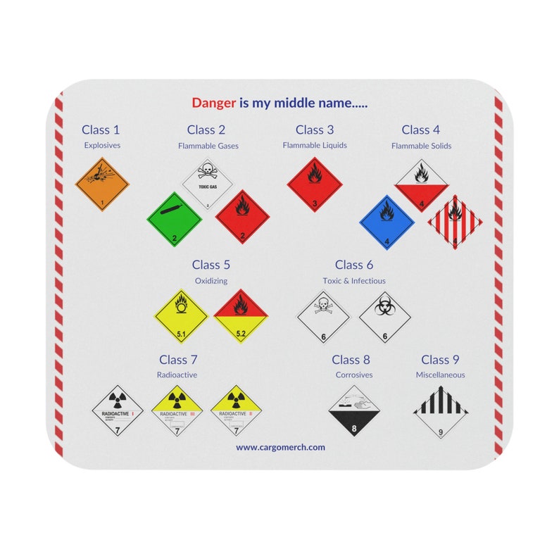 Dangerous Goods Hazmat Labels Air Freight Cargo Mouse Pad White - Etsy
