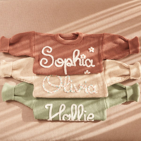 Personalized Baby Name Sweater: Custom Knit Toddler Sweatshirt