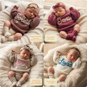 Baby Name Sweater: Custom Embroidered Newborn Sweater bild 3