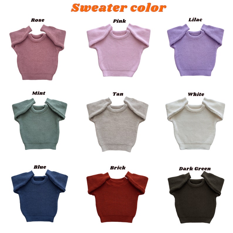 Suéter personalizado con nombre de bebé, sudadera bordada para niños, suéter de punto para niños pequeños, suéter de bebé personalizado con nombre, regalos personalizados para bebés imagen 9
