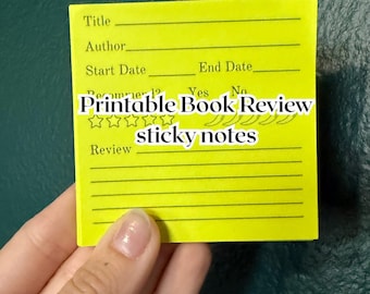 Printable Book Review Sticky Note Template