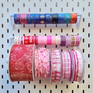 Rail for washi tape and ribbon suitable for the IKEA SKADIS (24cm wide)