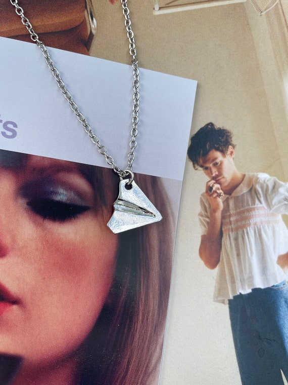 Harry Taylor Swiftie Haylor Paper Plane Necklace Eras Tour