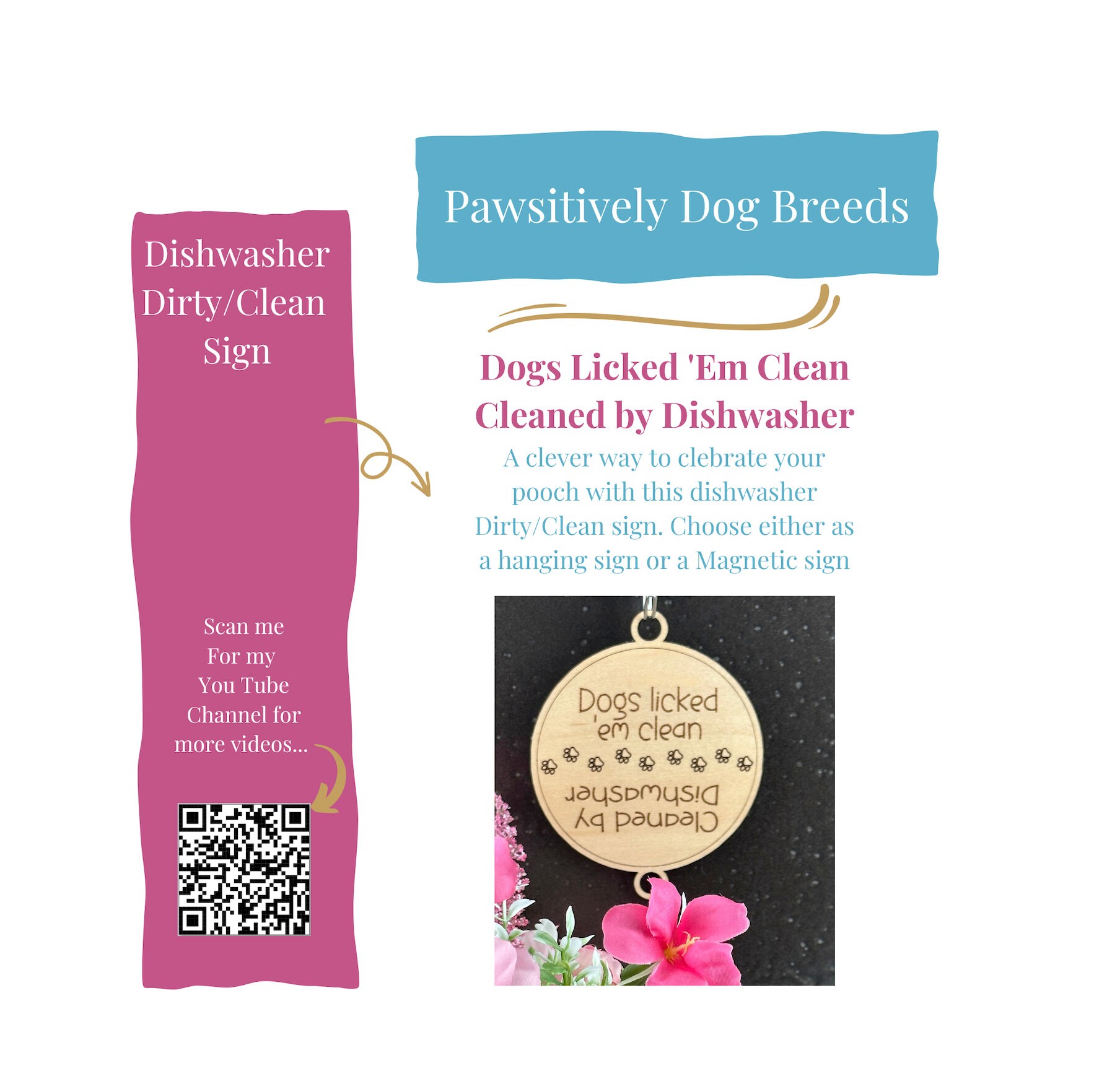 Dog Licked 'em Clean Dishwasher Signmaple Etsy