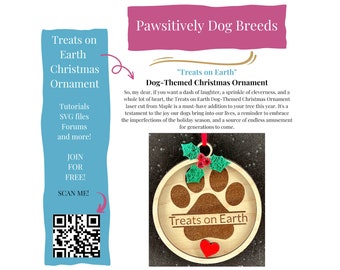 Treats on Earth Christmas Ornament - Laser-Cut, Canine Gift for Dog Lovers, Family and Friends.