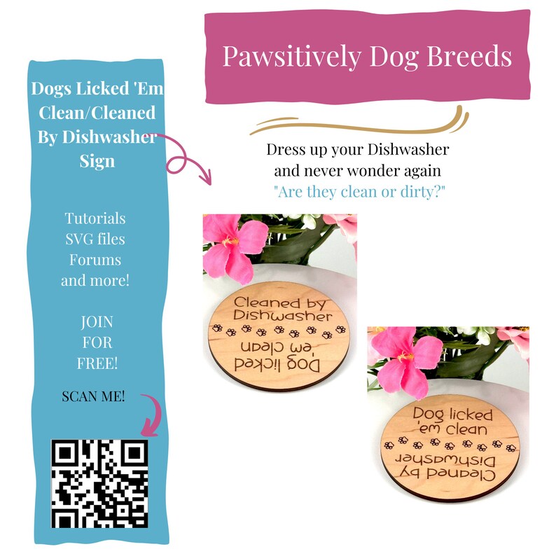 Dog Licked 'em Clean Dishwasher Signmaple Etsy