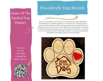 Home of The Spoiled Dog Magnet: Charming Keepsake - Laser-Cut Maple Wood for Pet Lovers