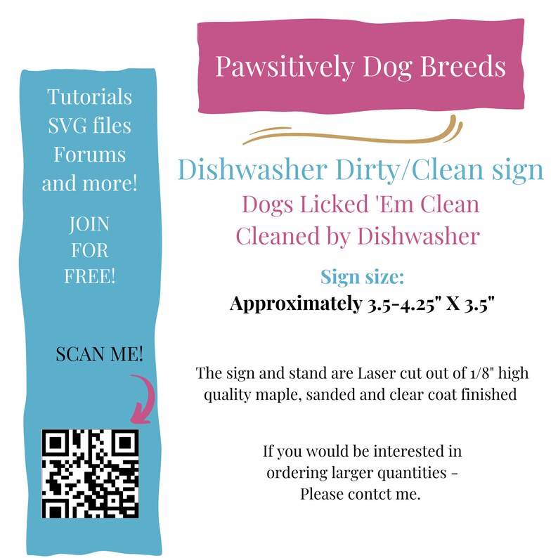 Dog Licked 'em Clean Dishwasher Signmaple Etsy