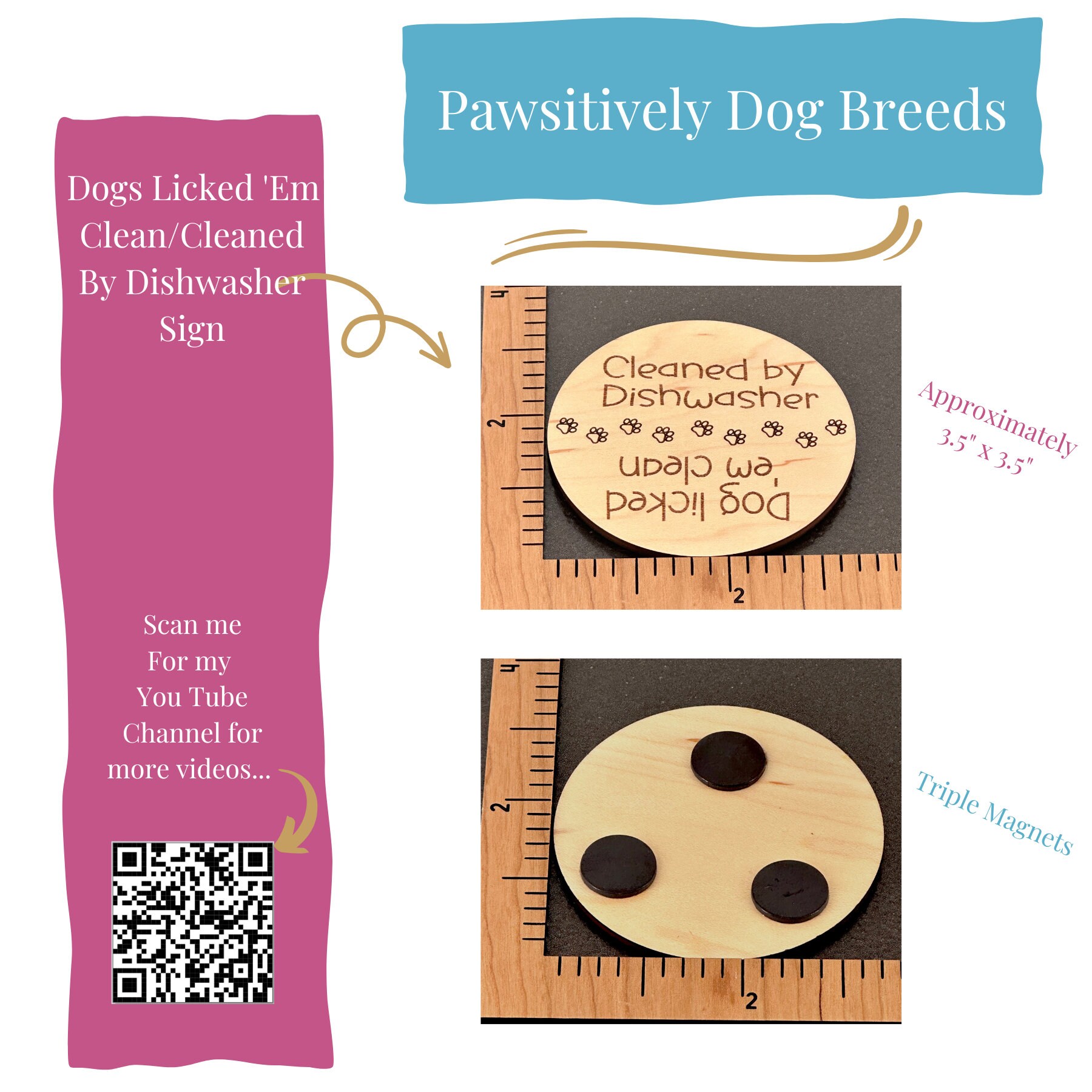 Dog Licked 'em Clean Dishwasher Signmaple Etsy