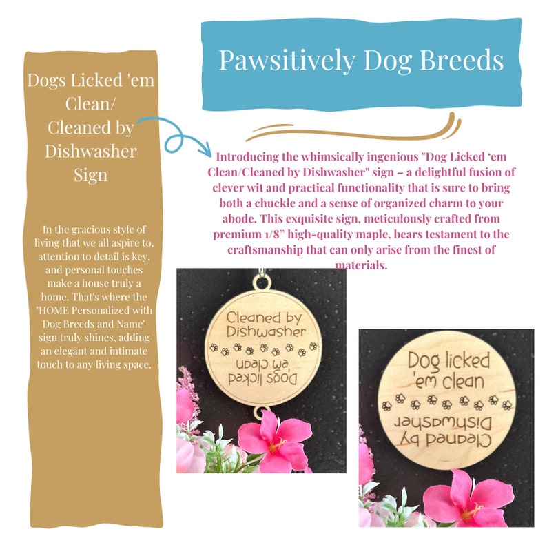 Dog Licked 'em Clean Dishwasher Signmaple Etsy