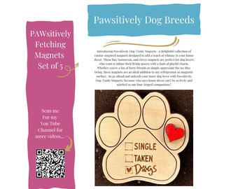 Pawsitively Dog-Tastic Magnets: Set of 5-Dog Lover's, Friends, and Family Gift and Home decor