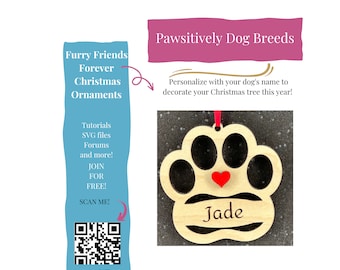 Furry Friends Forever: Personalized, Custom, Handcrafted Dog Lover's Gift - Maple wood, Engraved Christmas Ornament