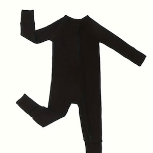 Solid Bamboo Sleeper Footie Zippy Pajamas Convertible Hands and Feet Soft Sleeper Romper Baby Toddler Pajamas