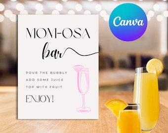 Gender Reveal Mimosa Bar Sign | Baby Shower Mimosa Bar Sign | Aesthetic Mimosa Sign | Mimosa Sign