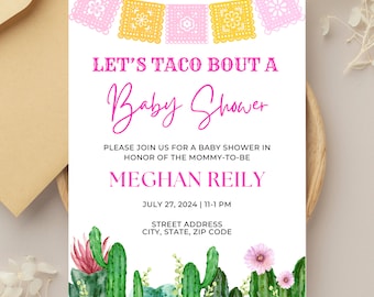 Taco Bout a Baby Shower Invitation, Baby Shower Invitation, Mexican Baby Shower, Digital Baby Shower Invitation, Cinco De Mayo Invitation