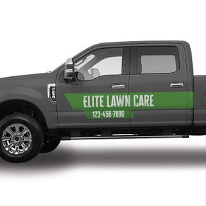 Custom Lawncare Vehicle Decal Landscaping Custom Truck Logo Vinyl Graphics for Mowers Trailer Door Sticker Easy Install Air Release Set of 2