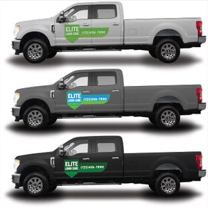Custom Lawncare Vehicle Decal Landscaping Custom Truck Logo Vinyl Graphics for Mowers Trailer Door Sticker Easy Install Air Release Set of 2