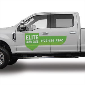 Custom Lawncare Vehicle Decal Landscaping Custom Truck Logo Vinyl Graphics for Mowers Trailer Door Sticker Easy Install Air Release Set of 2