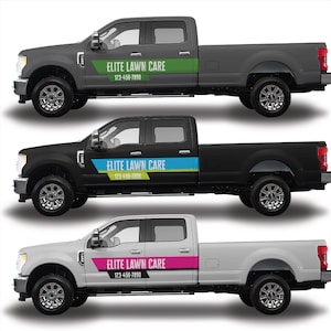 Custom Lawncare Vehicle Decal Landscaping Custom Truck Logo Vinyl Graphics for Mowers Trailer Door Sticker Easy Install Air Release Set of 2
