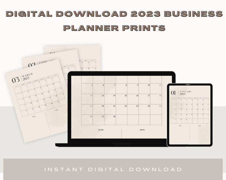 Digital Download 2023 Business Planner Prints Instant Etsy