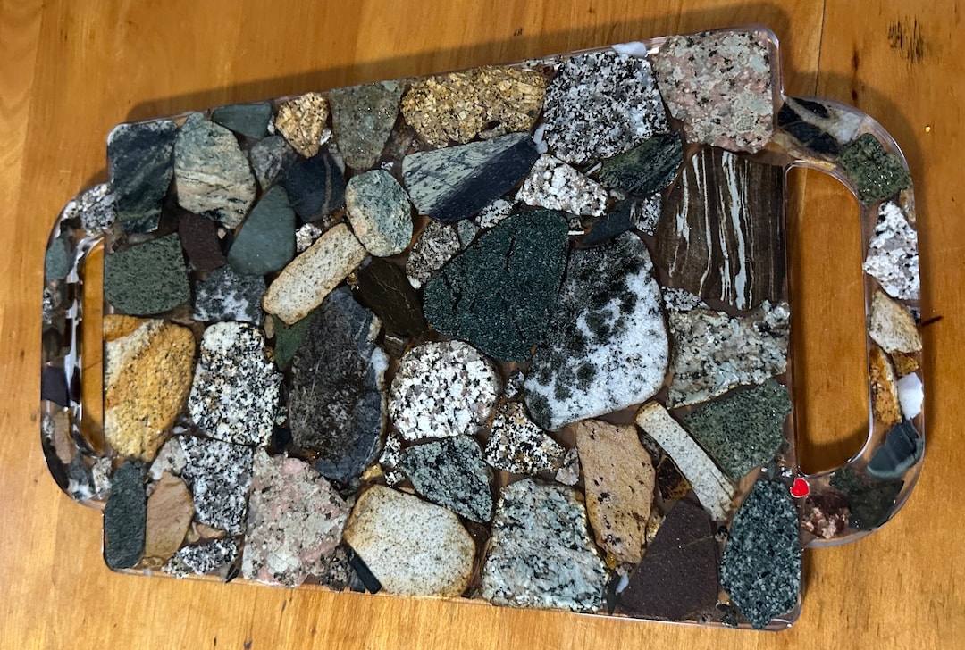 Unique Serving Rocks Cut Maine Rocks Serving Tray: Unique Hot Plate Cutting Board (14