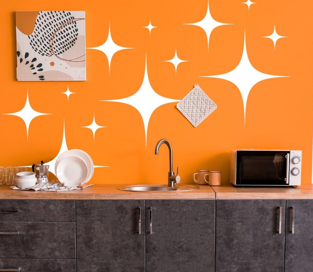 Star Pattern Wall Decals Retro Wall Decal Set of 32 Stars Etsy