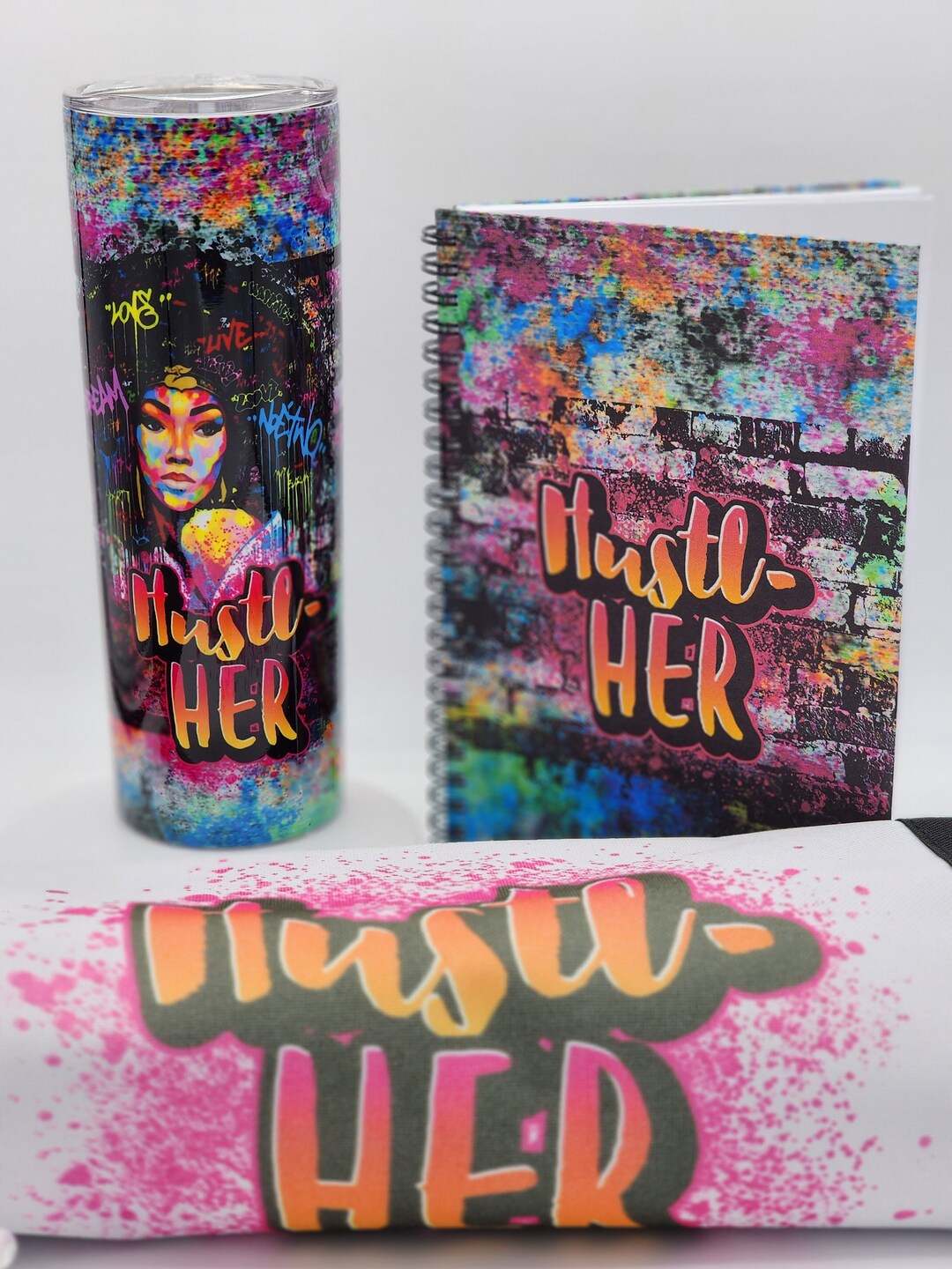 Hustl-her Notebook Tote Bag and Tumbler Gift Set - Etsy