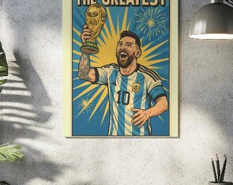 Lionel Messi World Cup Comic Book Poster, Argentina Soccer Print, Soccer Gifts, Sports Poster, Football Player Poster, Soccer Wall Art