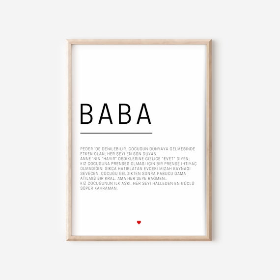 lustige Baba Geschenke türkisch, baba komik lugat, bayram hediyesi, aile tabloları, lustige Papa Poster digital, Geschenkidee Familie