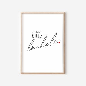 Please Smile From Here Art Print Poster Design, Digital File, Apartment, Hallway, Entrance, Typography Print Art Design, Saying, Humor, Laugh,