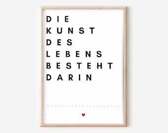The art of life is to see the invisible, minimalist poster, typo, motivational saying, wall decoration, printable art