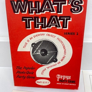 Vintage Pepy's "What That" Serie 2 Fotokaartfeestspel uit de jaren 60. Compleet.